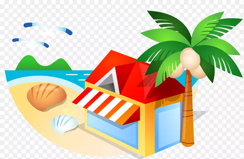 沙滩小屋-材料海滩小屋