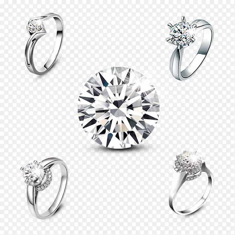 耳环，珠宝项链，钻石和钻石戒指