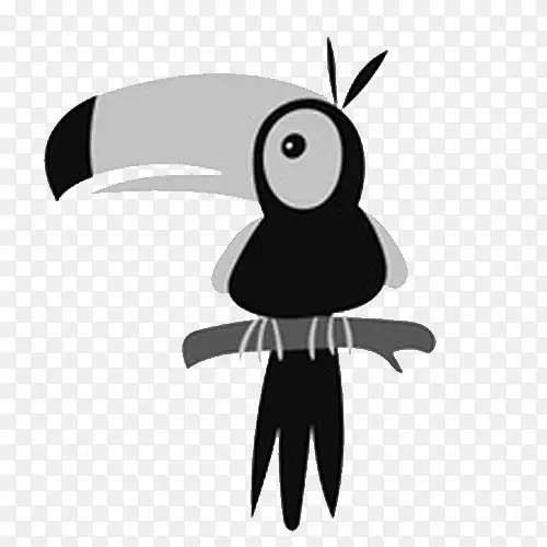 鸟类鹦鹉卡通剪辑艺术.创造性手绘黑白乌鸦