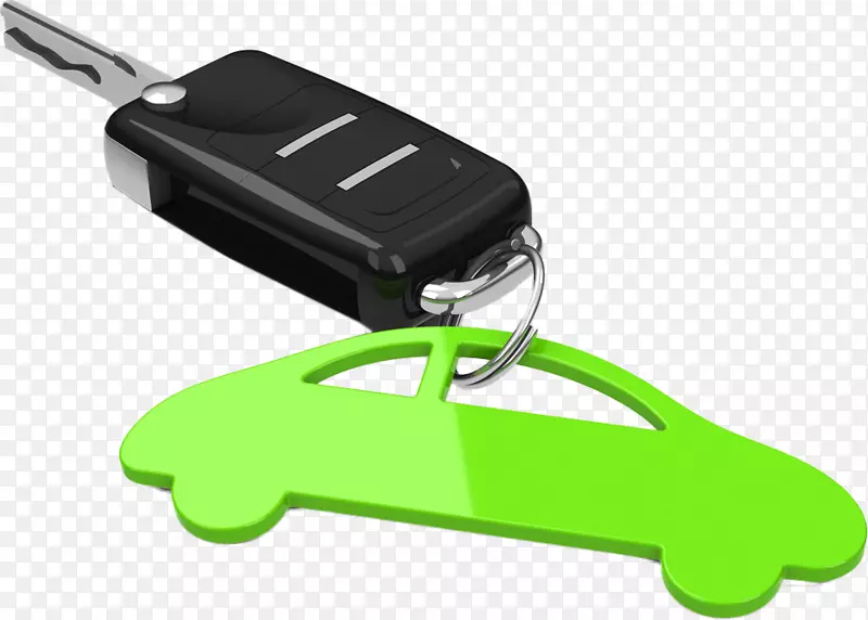 汽车驾驶执照摄影-简单绿色汽车钥匙链