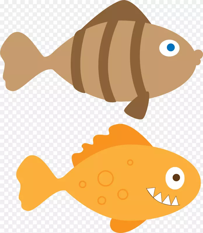 鱼类动画剪辑艺术-彩色卡通鱼