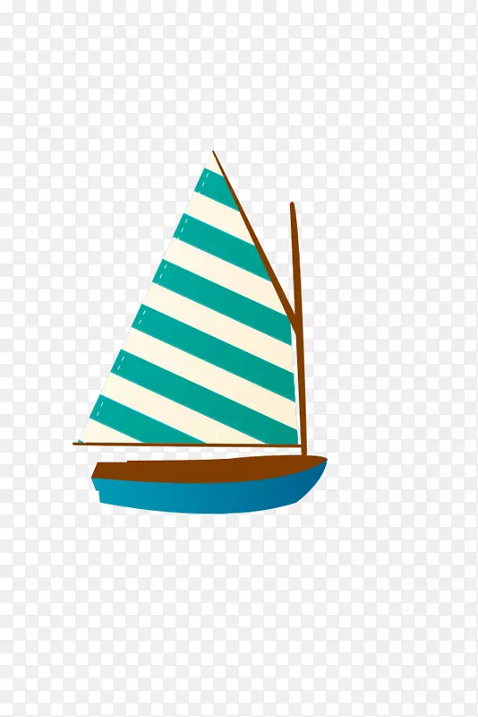 帆船卡通剪辑艺术手绘帆船