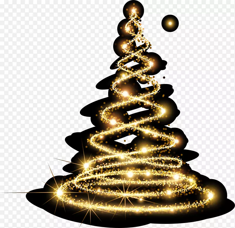 圣诞树装饰冷杉.曲线星形效应元素