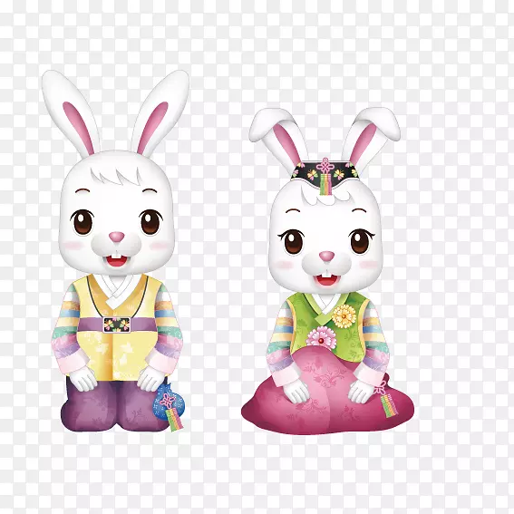 兔子复活节兔子-一对兔子