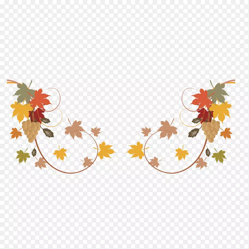 秋季装饰艺术剪贴画-枫叶装饰