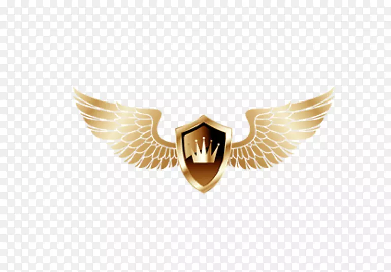 黄金下载，唉，阿德奥罗剪贴画-翅膀盾牌