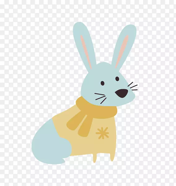 欧洲兔子复活节兔子水彩画：花朵-兔子