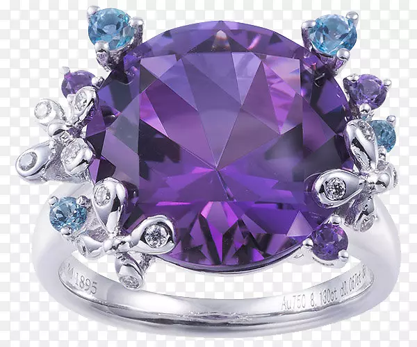 紫水晶耳环蝴蝶紫色施华洛世奇首饰紫色蝴蝶戒指