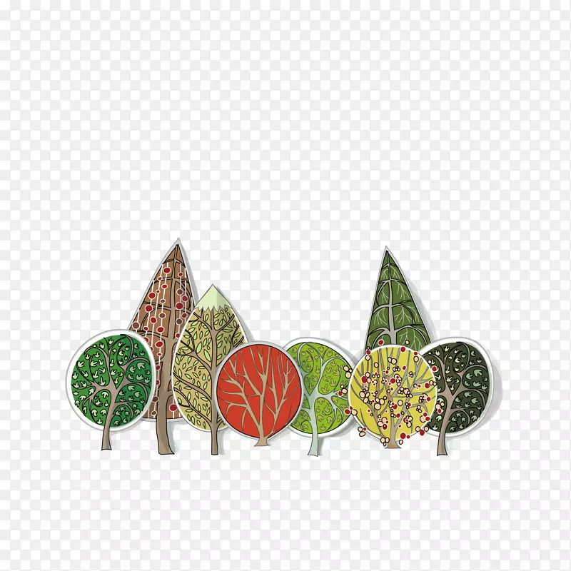 树下载-彩色树装饰