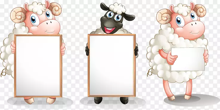 羊版税-免费摄影插图.手绘卡通绵羊图案