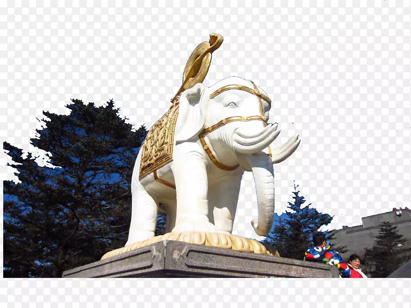 小哈西大象雕塑雕像-纯白象雕塑