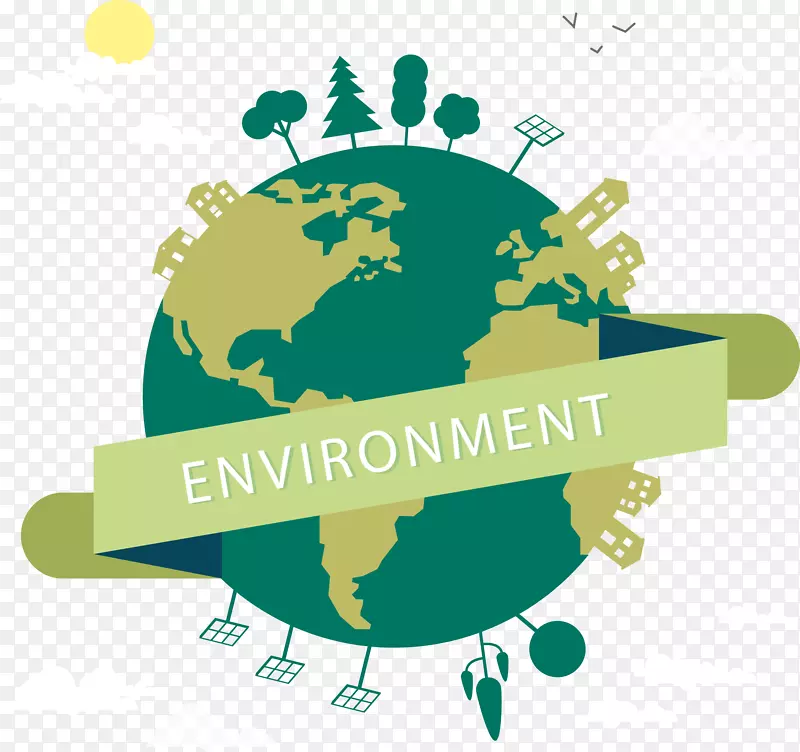 自然环境污染生态学.手绘绿色地球