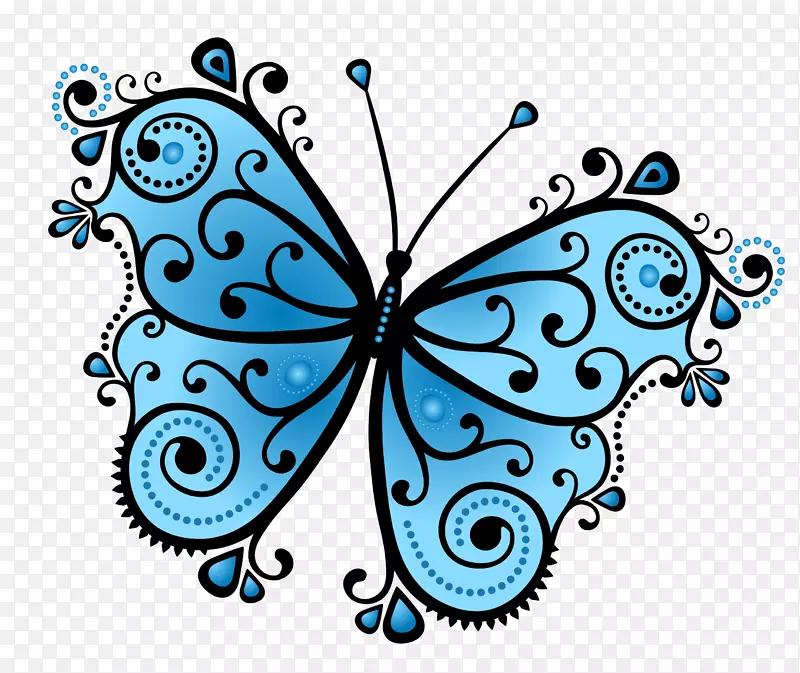 蝴蝶画壁纸-蓝色蝴蝶