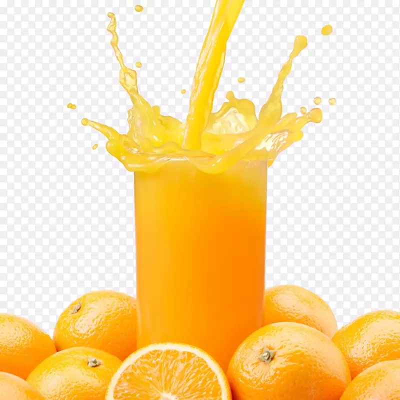 橙汁，冰沙，有机食品，柠檬水-橙汁喷溅