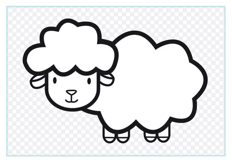 羊着色书画羊肉画羊图案