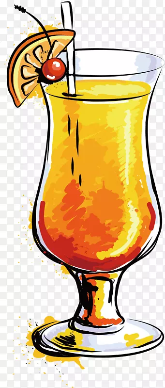 鸡尾酒橙汁莫吉托剪辑艺术.清爽的夏季饮料
