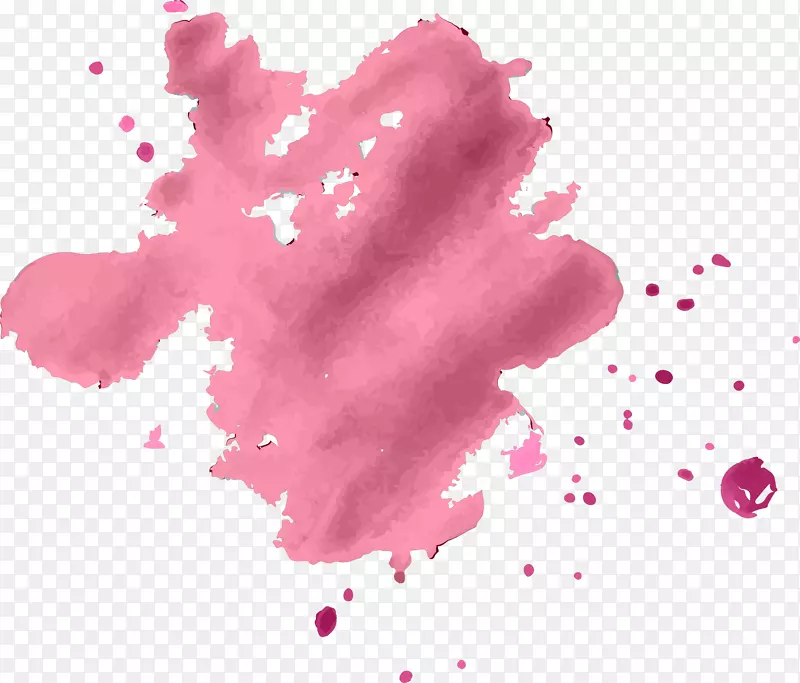 粉红圆圈水彩画涂鸦手绘粉红圆点涂鸦