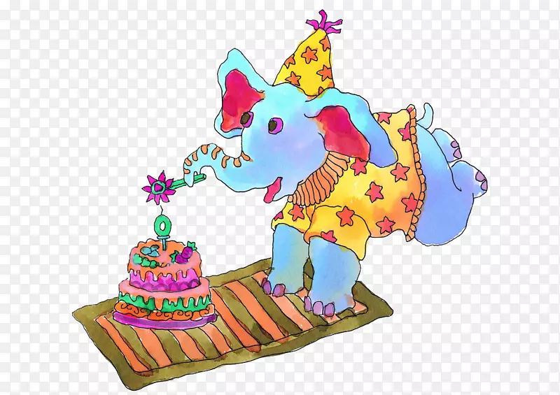生日蛋糕蜡烛插图-生日蜡烛中的大象