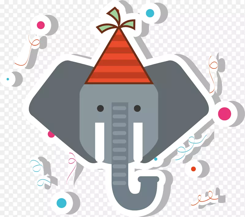 快乐大象插图-象头设计材料