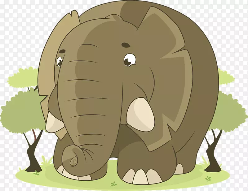 大象剪贴画-可爱的卡通大象