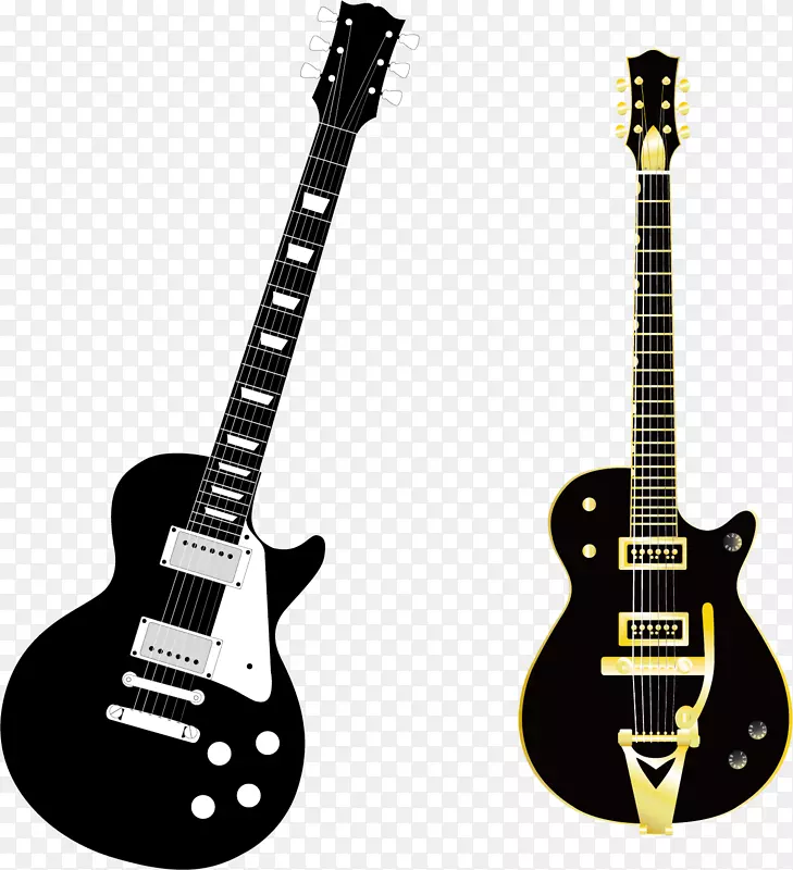 吉他放大器剪影-黑色吉他png元素