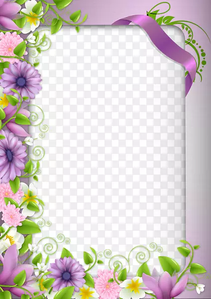 边框花边框剪贴画紫色花边
