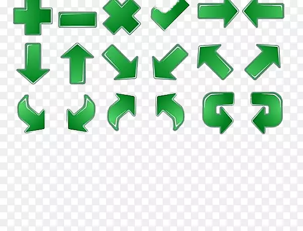 符号箭头数学符号.绿色数学符号
