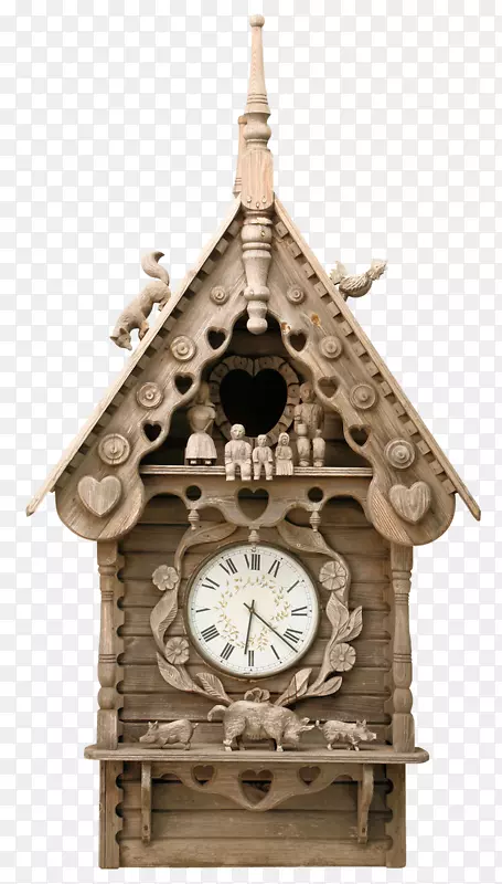 布拉格天文钟黑色森林布谷鸟钟壁炉架钟棕色图案创意钟