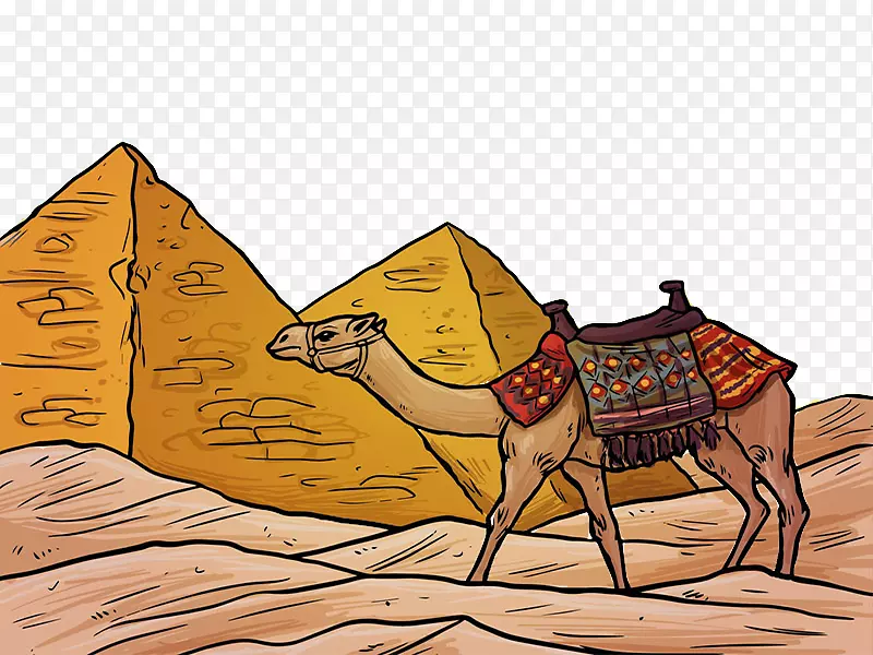 吉萨大狮身人面像埃及金字塔古埃及大金字塔骆驼埃及沙漠风光