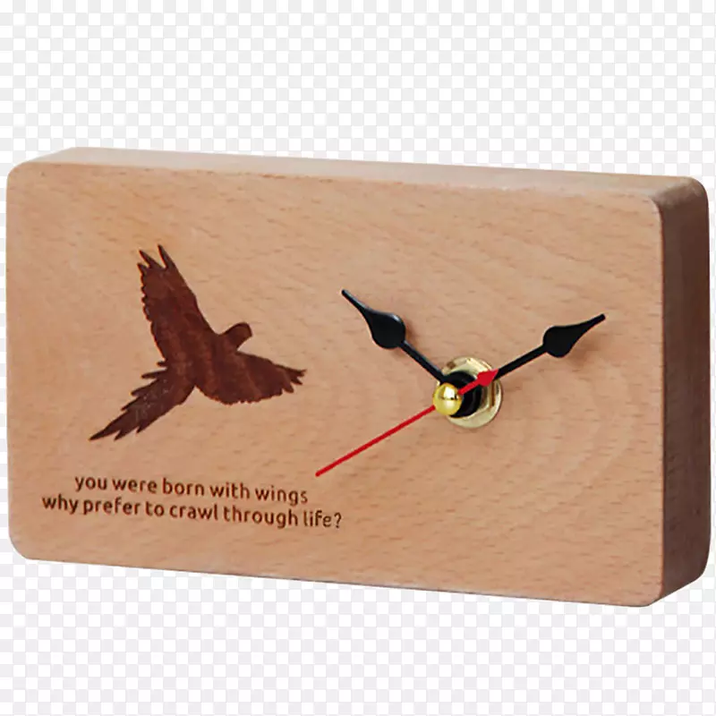 北欧钟桌-简单木制动物鸟钟