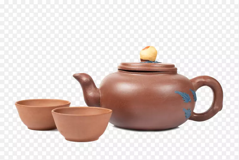 宜兴粘土茶壶陶瓷茶杯-紫砂壶和水杯