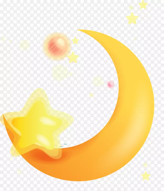 可爱的星星月亮画-新月图案图片材料，可爱的卡通月亮船