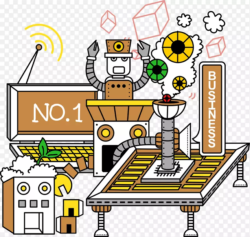 机器人工厂u 2013建设者游戏剪辑艺术卡通机器人