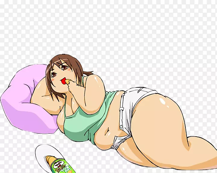 茶口红搜狐给你插画吃零食卡通胖女人