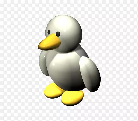 达菲鸭动画三维计算机图形.银色鸭子