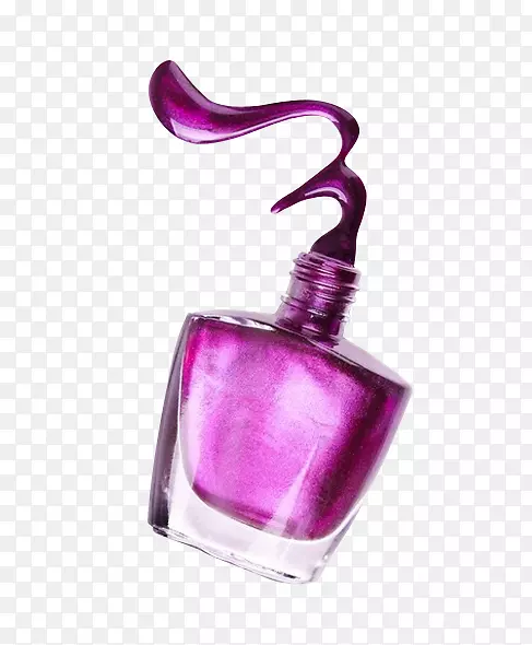 T恤指甲技师美容院美甲-紫色指甲油