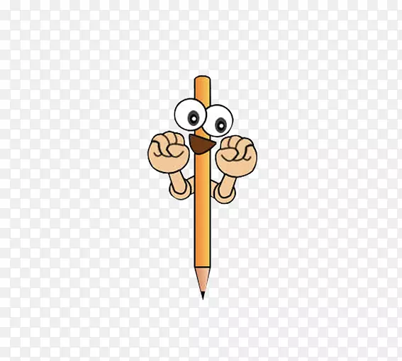 卡通特卢古笑话插画-紧握着铅笔的拳头