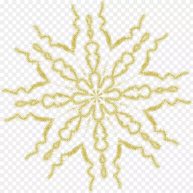对称雪花图案-漂浮的金色雪花