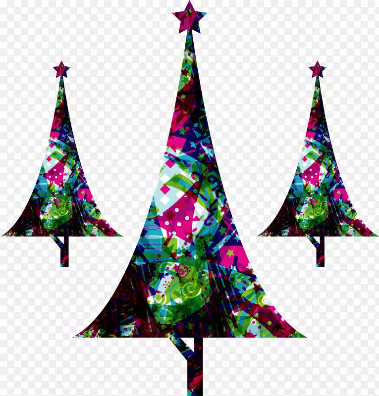 圣诞树装饰插图.抽象圣诞树