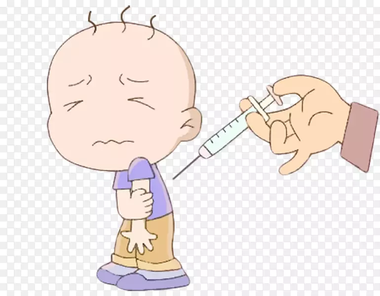 疫苗接种画-卡通婴儿不怕注射插图