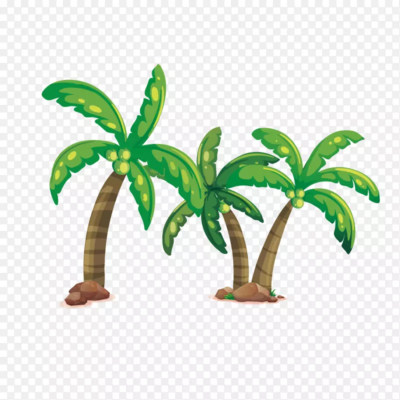 无岛皇室-无槟榔科剪贴画-海绿椰子树