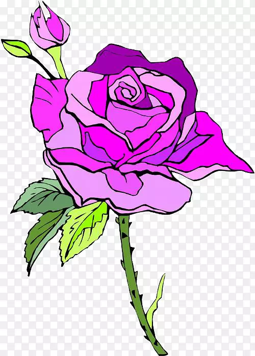 花园玫瑰、蜈蚣玫瑰、月季、沙滩玫瑰、剪贴画-粉红色玫瑰