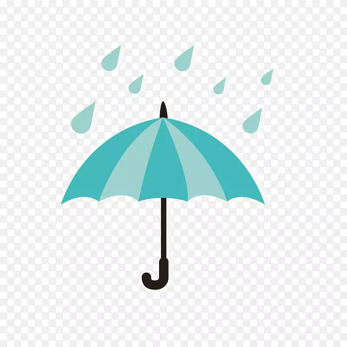 天气预报-卡通蓝色雨伞雨滴