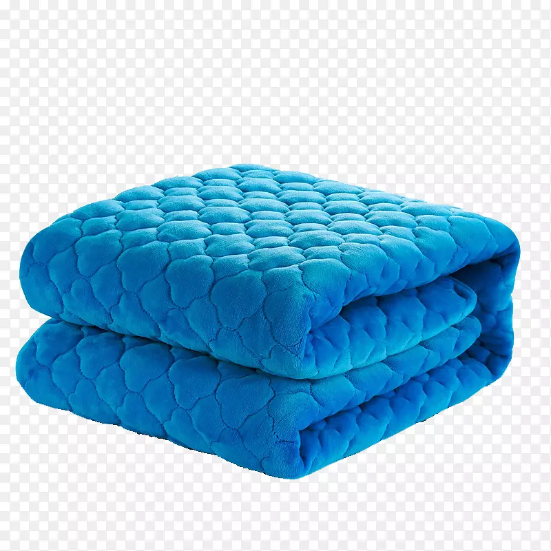 法兰绒蓝色纺织品床垫孔雀蓝法兰绒床垫