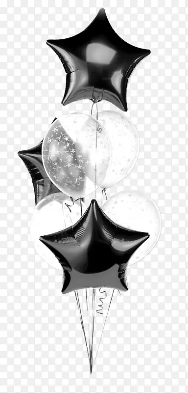 伦敦万德斯沃思气球花束，气体气球花束-美丽的五星气球