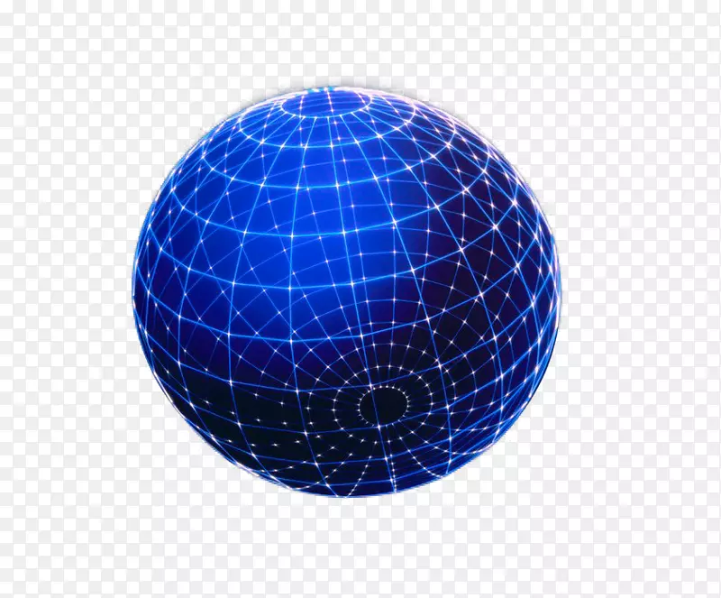 圆球几何光球-蓝色科技球