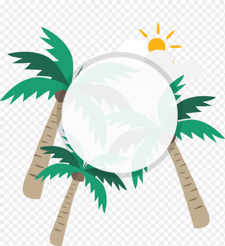 椰奶-夏季景观椰子树元素