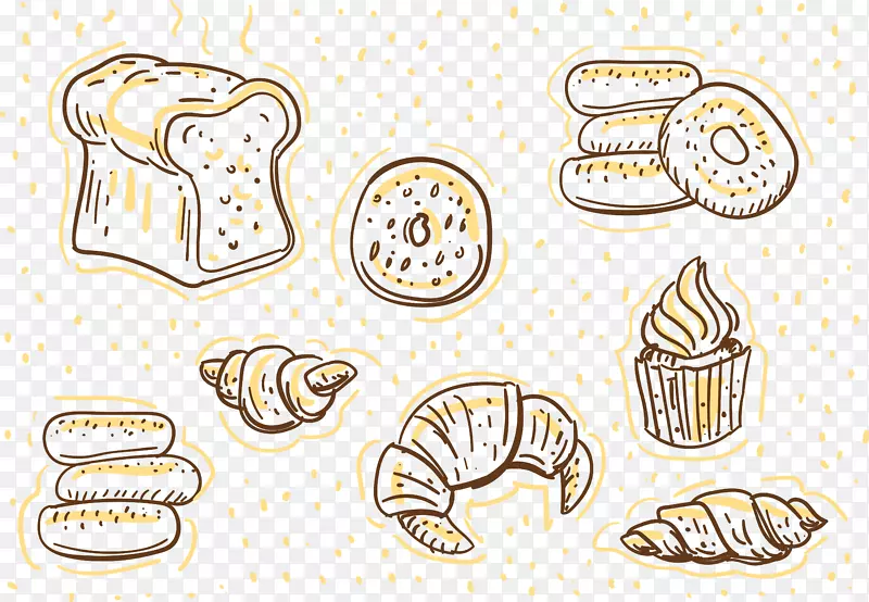 面包店牛角面包圈插图.图面包