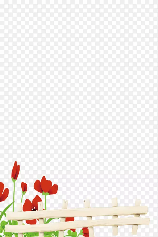 卡通谷歌图片插图-围栏和红花
