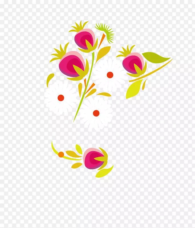 花卉设计-平坦桃子